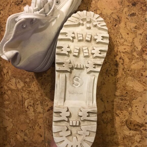 Superga Alpina High Top Sneakers White 6.5 / 7 - Picture 2 of 3